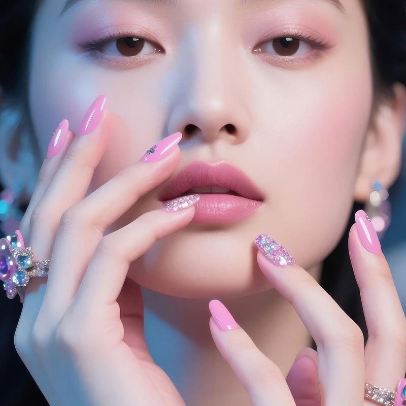 Short Square Press-On Nails - Glossy White Acrylic Nail Art Kit with Floral Designs | 24 Pcs Full Cover