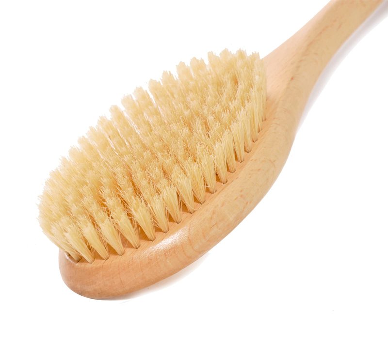 Maji Mama 19.7inch Upgrade Long Handle Bath Brush Wood Shower Brush Natural Bristles for Wet or Dry Brushing, Back Scrubber for Gentle Exfoliating and Cleaning