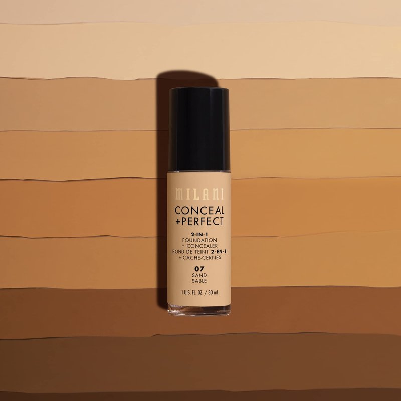 Milani Conceal + Perfect 2-in-1 Foundation + Concealer for a Flawless Complexion, Under Eye Corrector, Cover Redness and Imperfections, Waterproof and Sweatproof - 01A-Creamy Nude