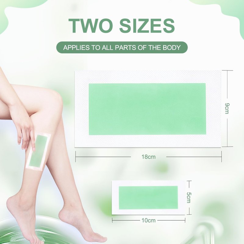 Skiennix 72PCS Wax Strips - Hypoallergenic Hair Removal Kit with Calming Oil Wipes for All Skin Types | Body & Face