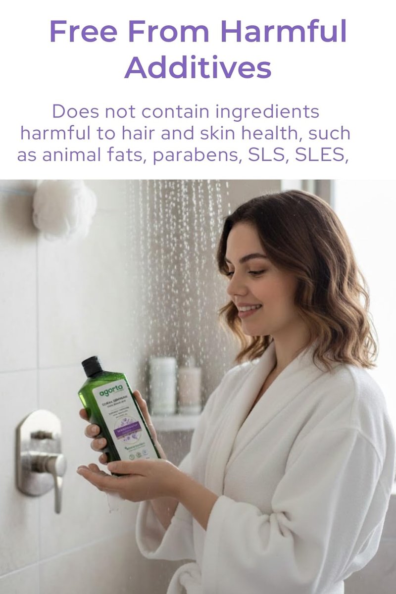Agarta Lavender Shampoo – Botanical Hair Care Shampoo with Lavender Extract for Softness & Shine, Vegan Clean Formula – 14 fl oz