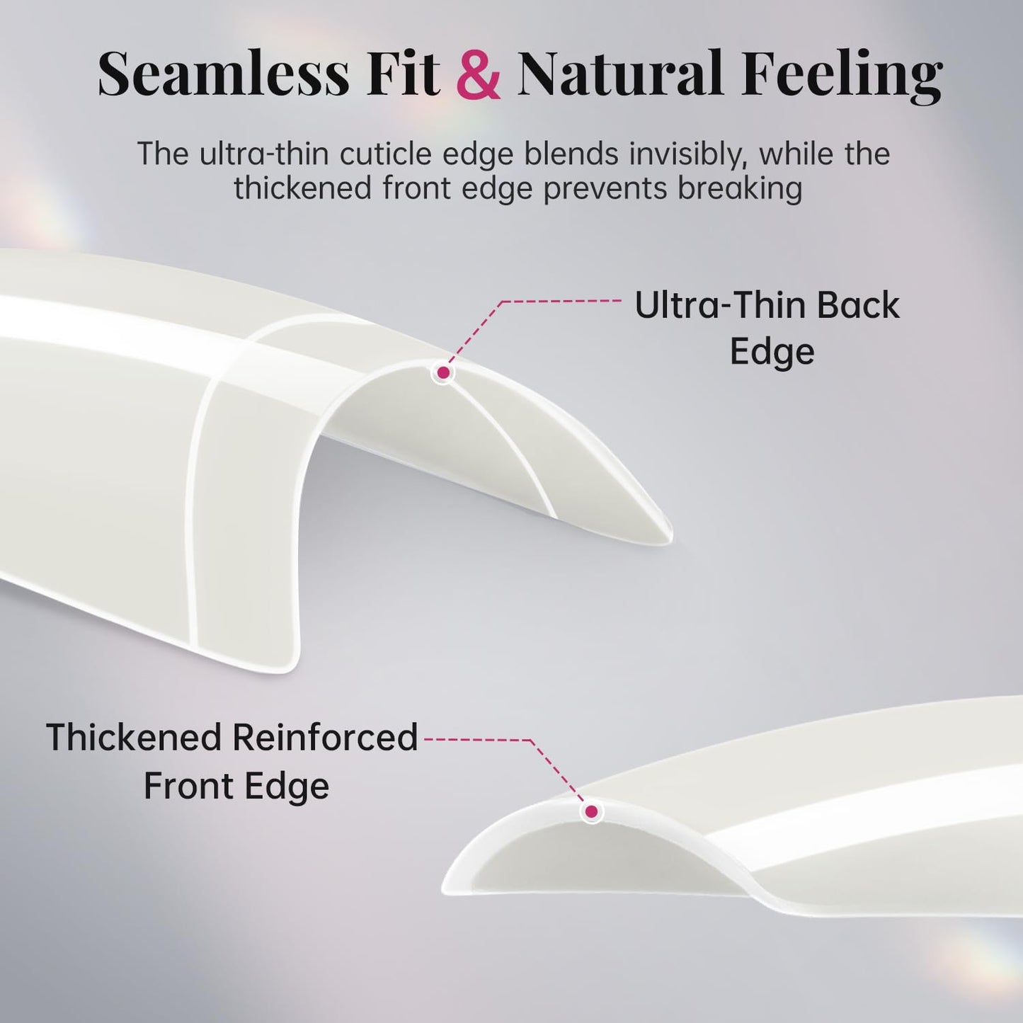 Soft Gel False Nail Tips - 500PCS Half Cover Acrylic Tips for French Style Manicure | 10 Sizes in Box