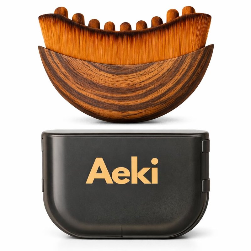 Aeki Lymphatic Contour Face Brush - Lymphatic Drainage Massager, Dry Facial Gentle Beauty Tool - Chin & Jawline Sculpting - for All Skin