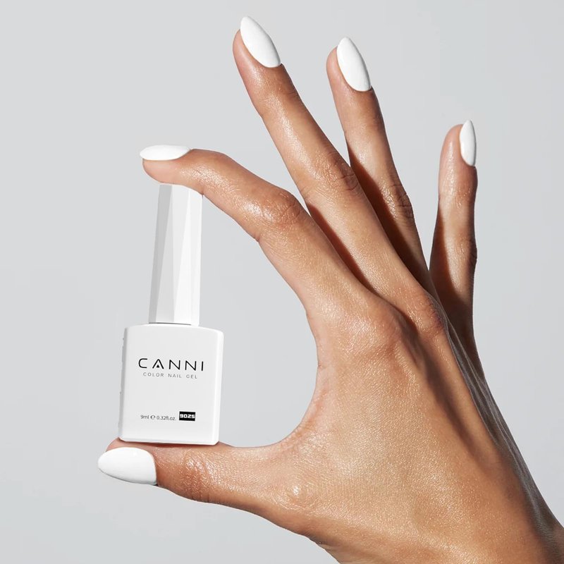 CANNI White Gel Nail Polish, 1Pcs Pure White Gel Polish Color High Gloss Soak Off U V Nail Manicure Salon DIY