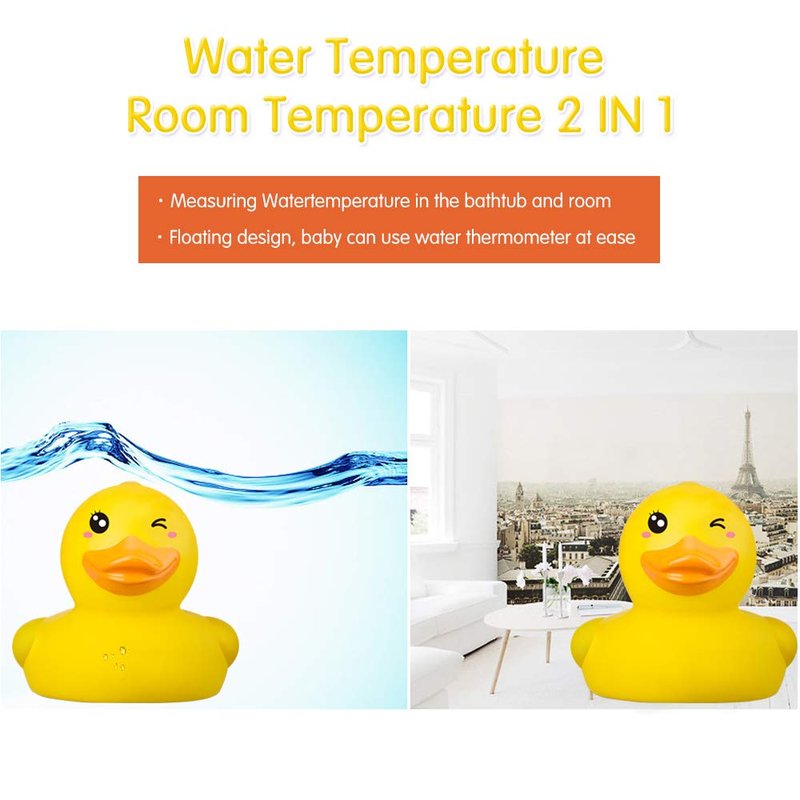 b&h Baby Bath Thermometer, The Infant Bath Floating Toy Safety Temperature Water Thermometer, Baby Bath Essentials (Winking Duck)