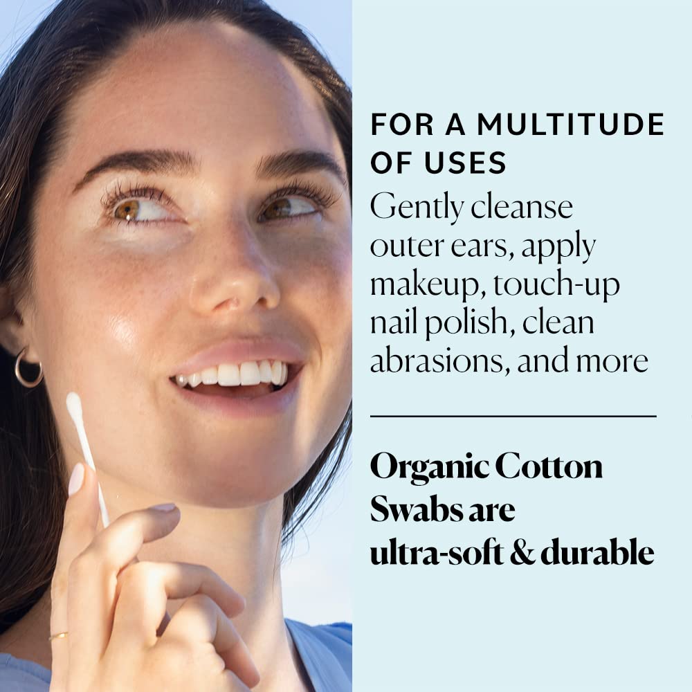 Sky Organics - Organic Cotton Swabs - Ultra Soft Tips, Hypoallergenic & Durable - 500 Count