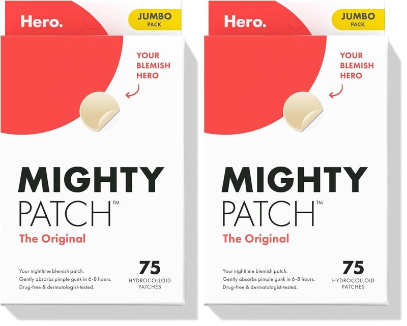 Mighty Patch Hydrocolloid Acne Pimple Patches - Fast-Acting Zit & Whitehead Treatment | 75 Count (Pack of 2)