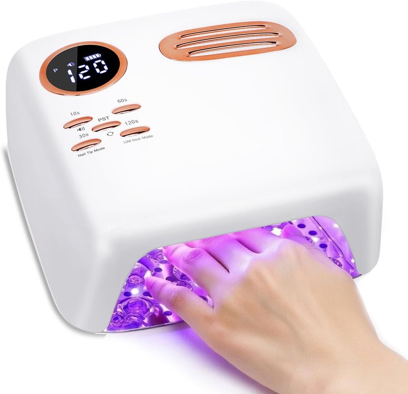 Cordless UV LED Nail Lamp - 72W Rechargeable Gel Dryer | Professional Wireless Curing for All Gels - White