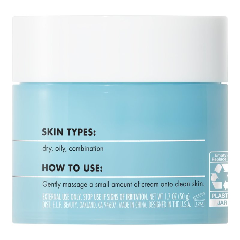 e.l.f. SKIN Holy Hydration! Face Cream with Hyaluronic Acid, Niacinamide & Peptides, Nourishing & Plumping Moisturizer, Vegan & Cruelty-Free