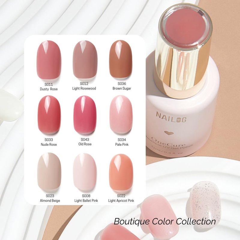 Light Pink Gel Nail Polish - 3-In-1 Soak Off UV Formula | 12ml Ballet Pink for DIY Manicure & Gifting
