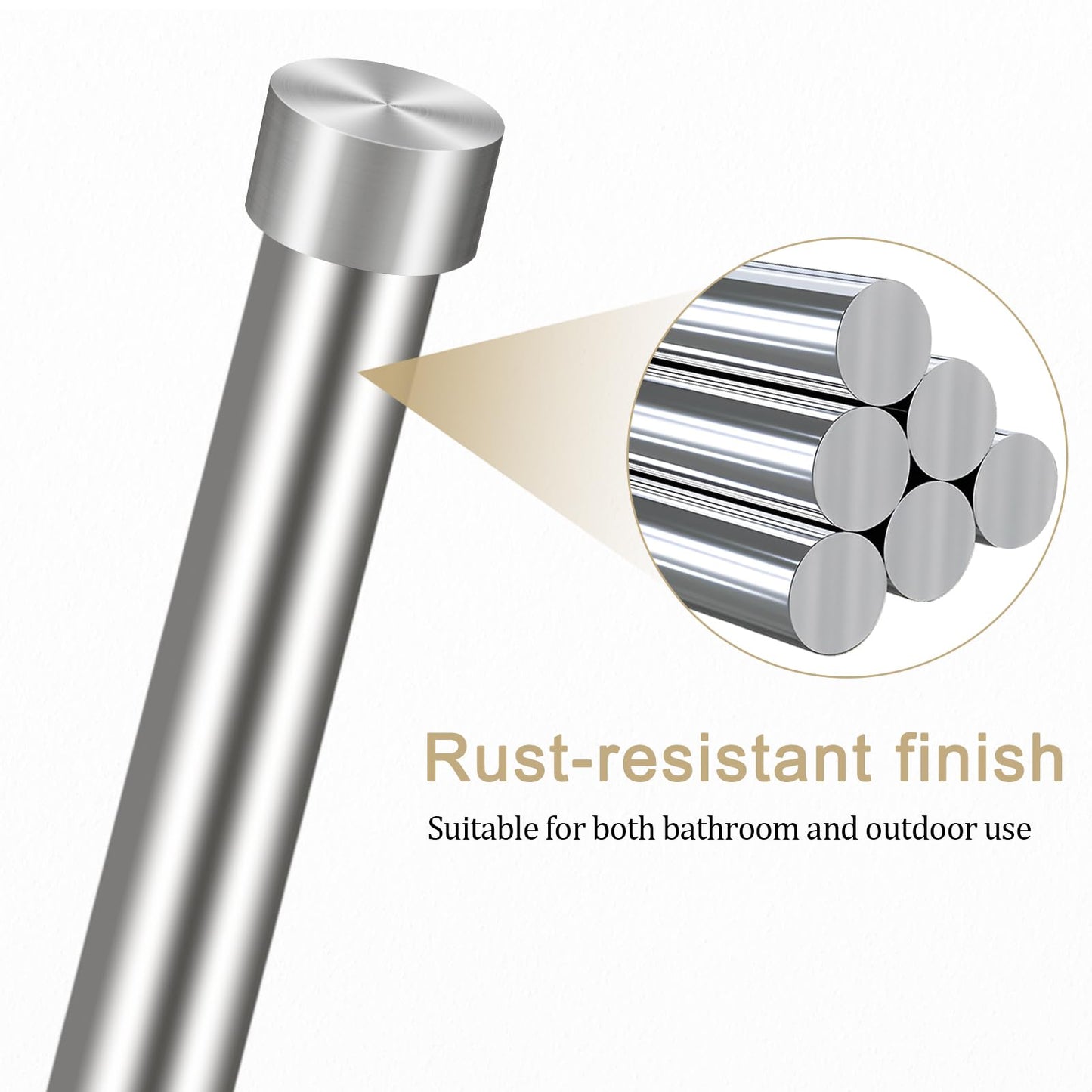 VOTZAAQ Silver Paper Towel Holder Countertop, Stainless Steel Standing Paper Towel Holder with Sturdy Non-Slip Base, for One-Handed Operation, Brushed Nickel