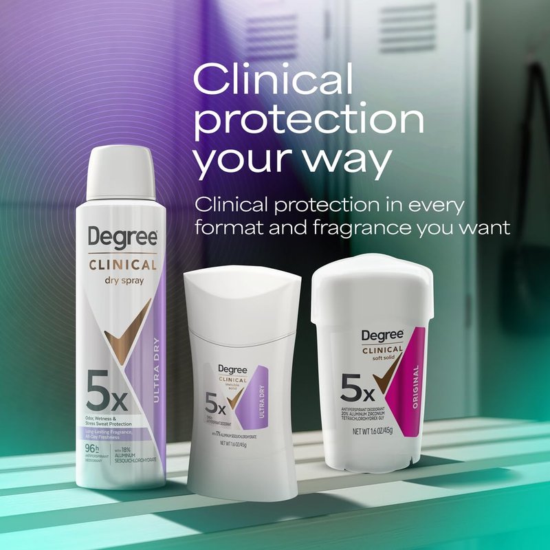 Degree Clinical Strength Antiperspirant Deodorant - 96-Hour Odor Protection | Original Soft Solid, 1.6 oz
