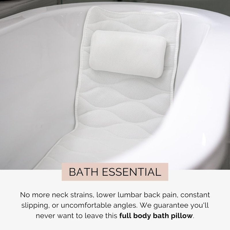 Monsuri Luxurious Bath Pillow for Tub - Premium Bathtub Pillows for Head and Neck Support - Ideal Bath Tub Pillow Headrest for Soaking Tub - Perfect Women's Gift Idea for Bath Accessories