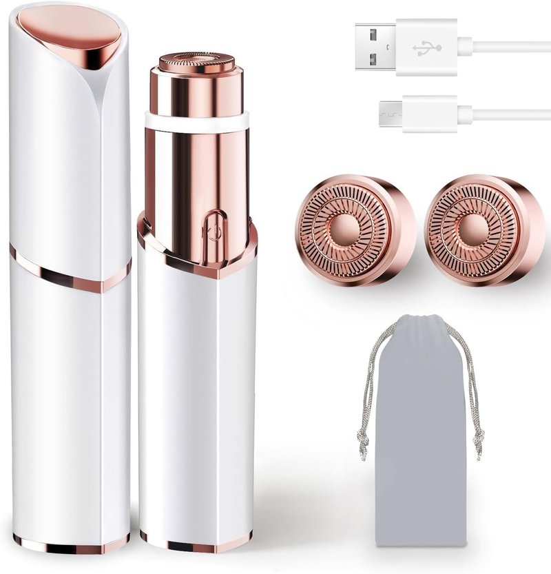 Skiennix Facial Hair Removal - Electric Rechargeable Painless Hair Remover for Women | LED Light, Compact Design
