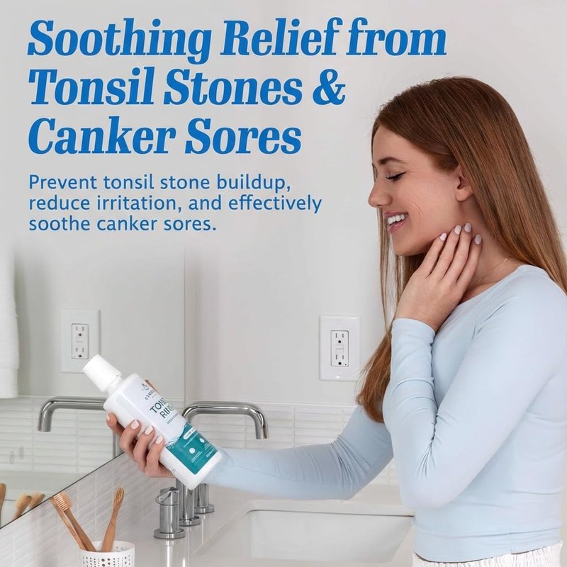 Everest Tonsil Stone Mouthwash, Natural Alcohol Free Oral Rinse for Bad Breath & Dry Mouth Relief, Spearmint, 17 fl oz