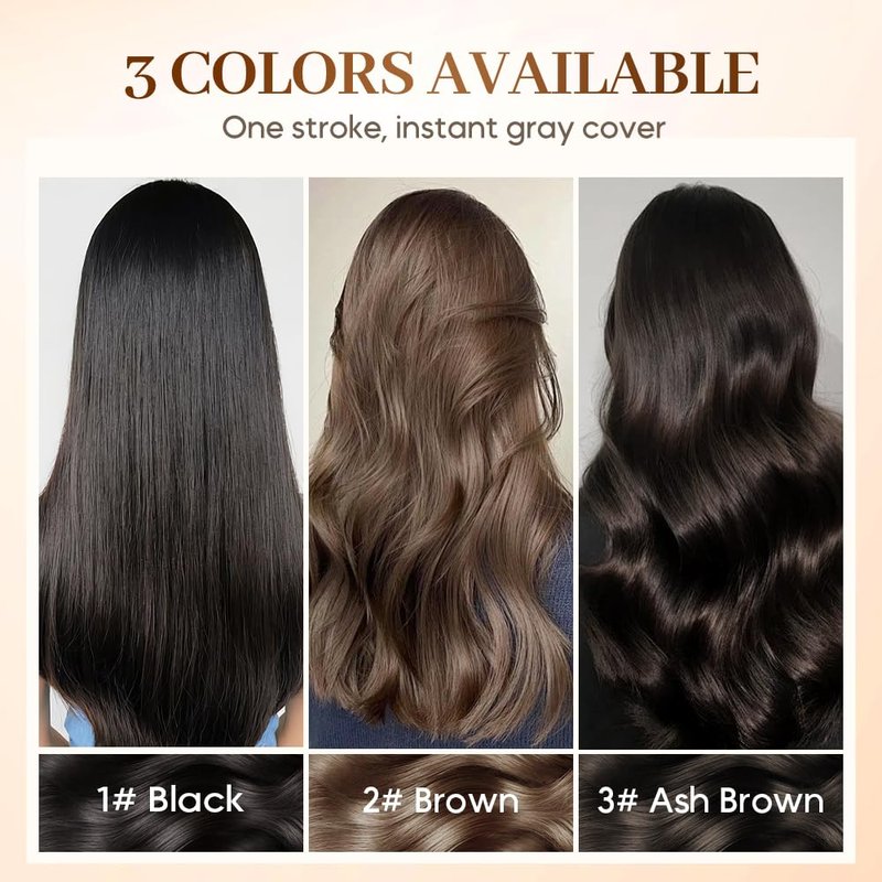 Long Lasting Hair Color Stick, 2-In-1 Hair Dye Stick & Comb, Gray Hair Cover Up, Portable Hair Dye Comb for Gray Hair Coverage, Suitable for Men And Women (Black Brown)