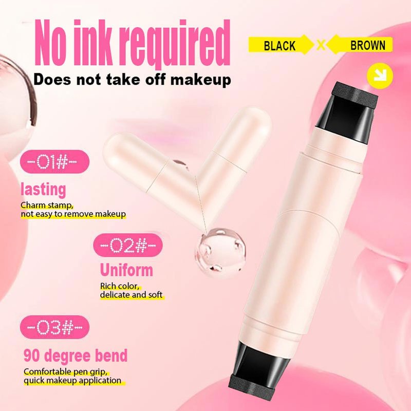 Dulele 2PCS Gel Eyeliner Pencil Set, Foldable Eyeliner Stamp for Perfect Wings, Double-headed Lazy Cat Eye Eyeliners Tool, Waterpoof Black & Brown Eye Liner Pencil