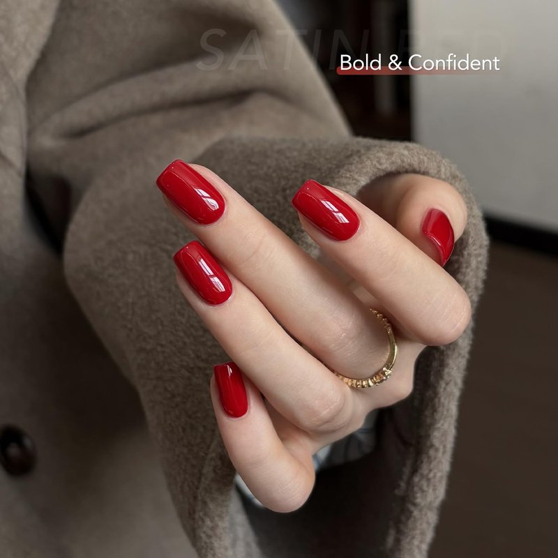 GAOY Red Gel Nail Polish, 16ml Soak Off Gel Polish, UV Light Cure for Nail Art DIY Manicure at Home, 1976 Satin Red