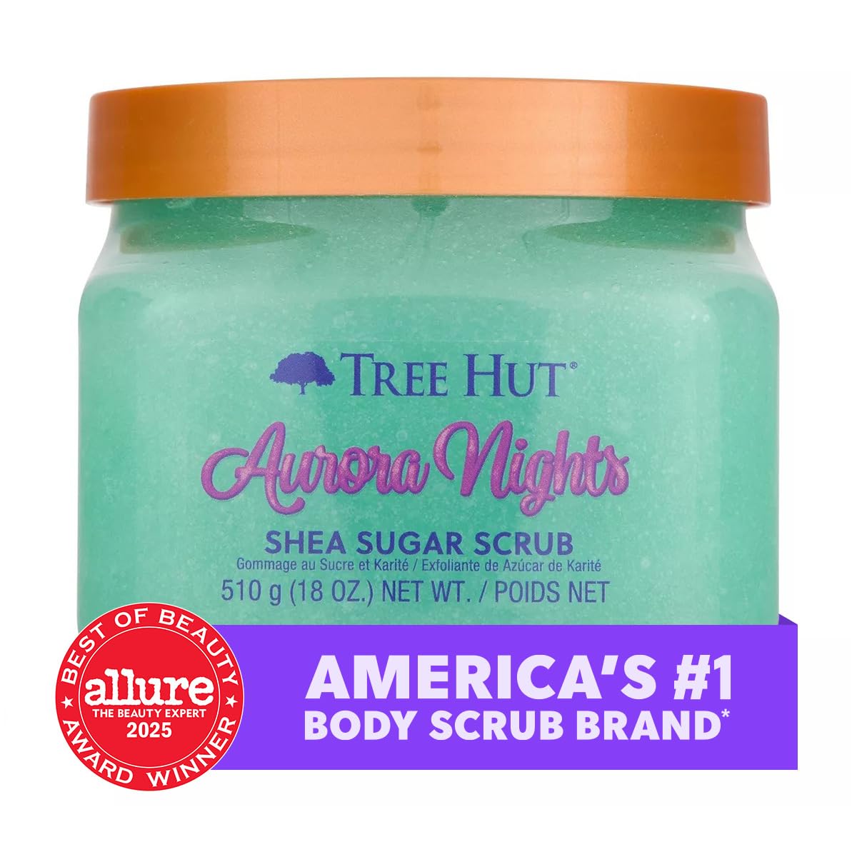 Tree Hut Shea Sugar Scrub - Exfoliating & Hydrating Body Scrub with Shea Butter | Nourishing Essential Oils, 18 oz