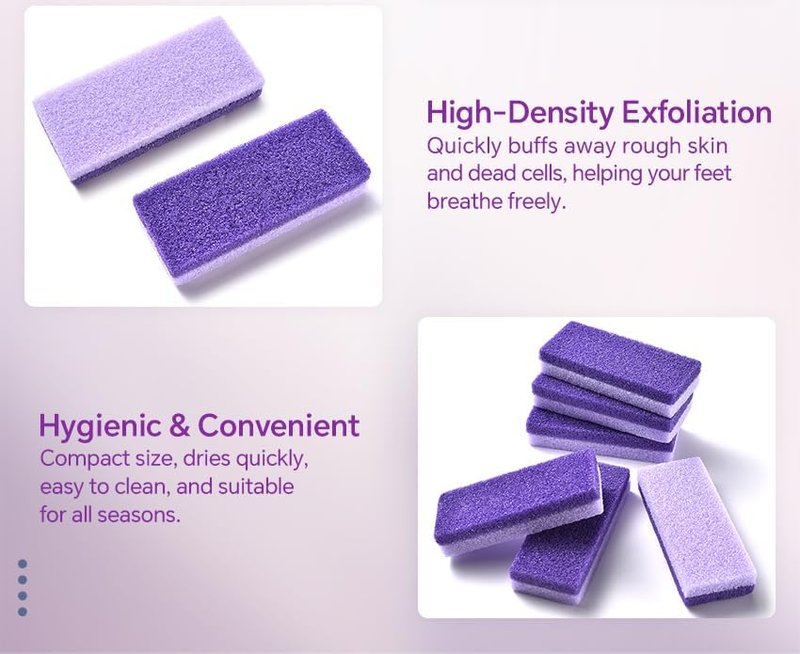 KADS Pumice Stone Set - Effective Callus Remover & Foot Scrubber | Pack of 6 for Smooth Feet