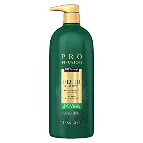 TRESemm? Cruelty-Free Pro Infusion Fluid Smooth Shampoo For Silky & Supple Hair Sulfate Free, Infused With Natural Coconut Droplets + Plant-Based Salon Protein + Niacinimide 33.8oz