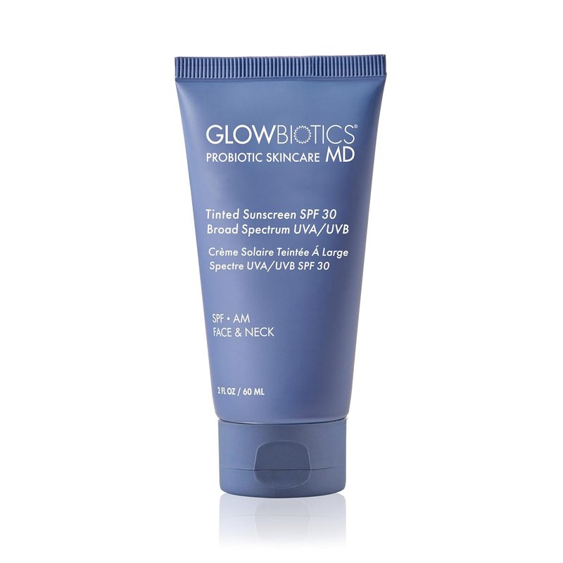 Glowbiotics Tinted Sunscreen SPF 30 - Non-Greasy, Reef-Safe UVA/UVB Protection | Mineral Primer with Vitamins, 2 Fl Oz