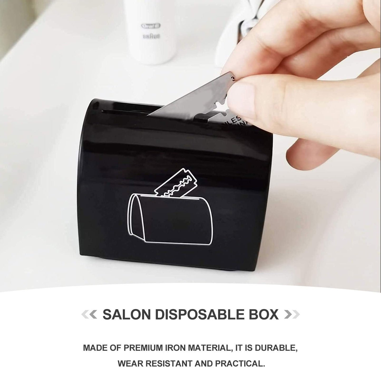Uonlytech 2pcs Blade Storage Box Blades Dispenser Case Safe Storage Bank for Blades Safety Disposable Razors for Men Blades Disposal Collect Container Water Dispenser Household Travel Iron