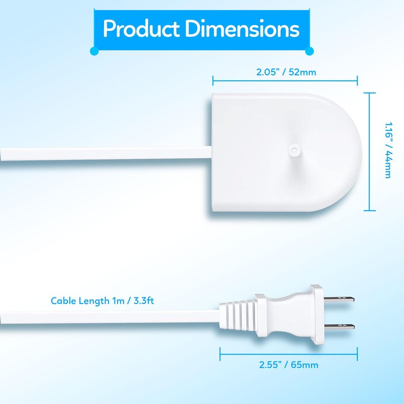 KAROXY Replacement Charger Base for Philips Sonicare Toothbrush Compatible with 6100 4100 5100 5300 6500 9000 Series, Electric Toothbrush Charger for Philips Sonicare Toothbrush Waterproof Travel Cord