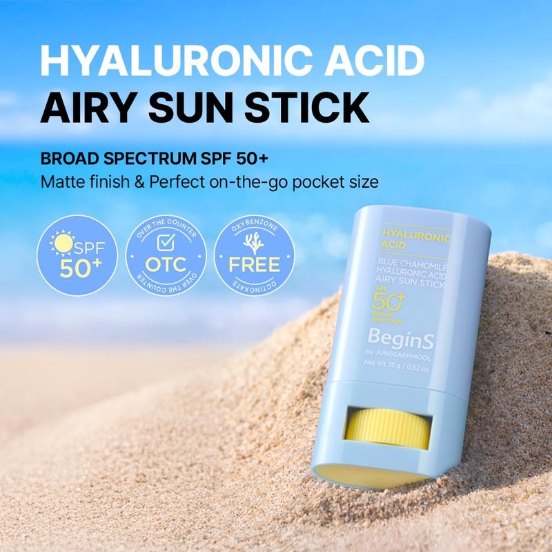 BeginS by JUNGSAEMMOOL Blue Chamomile Hyaluronic Acid Airy Sun Stick