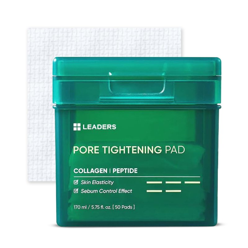 Leaders Pore Tightening Toner Pads - Triple-Action Pore Improvement | Vegan & Clinically Proven | 50 Pads x 170ml