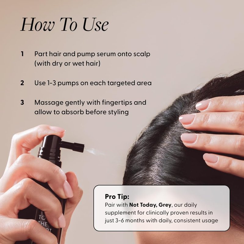 Arey To The Root Hair Serum - Anti-Grey Formula for Healthier Hair | Slows Grey Growth in 3-6 Months | Vegan & Oil-Free