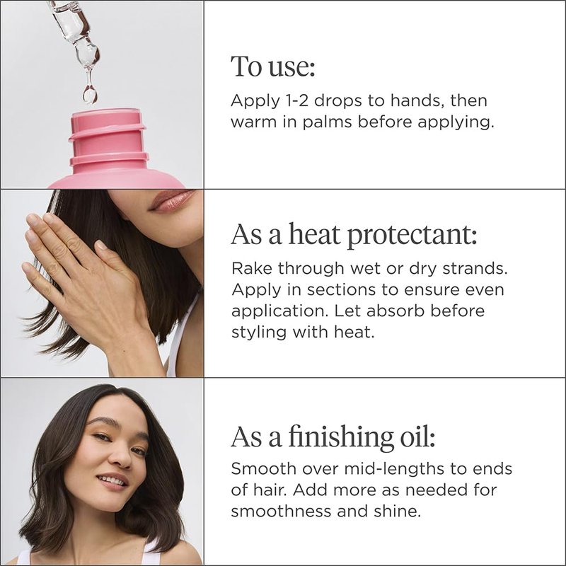 Briogeo Style + Treat 4-in-1 Weightless Hair Oil | Silicone-Free Heat Protectant, Frizz Control & Shine for Fine to Medium Hair | Vegan & Cruelty-Free | 1.5 oz