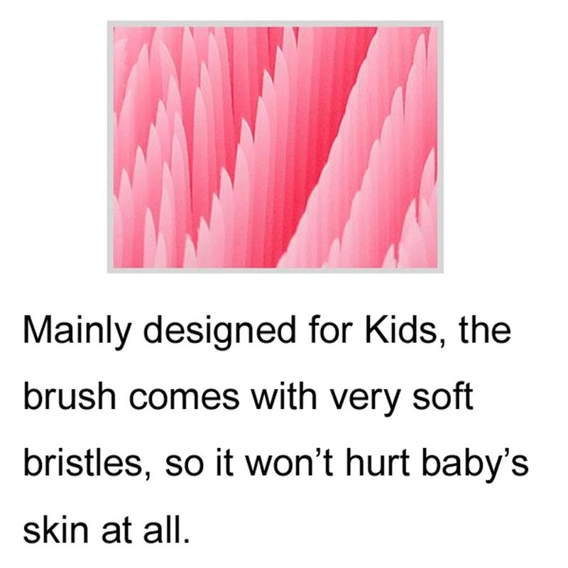 JINCH Nail Scrubber Brush Kids, Finger Nails Scrub Scrubbing Cleaning Brushes with Soft Bristle for Baby Children, Cute Animal Style and 2 Colors Choice (Pink)