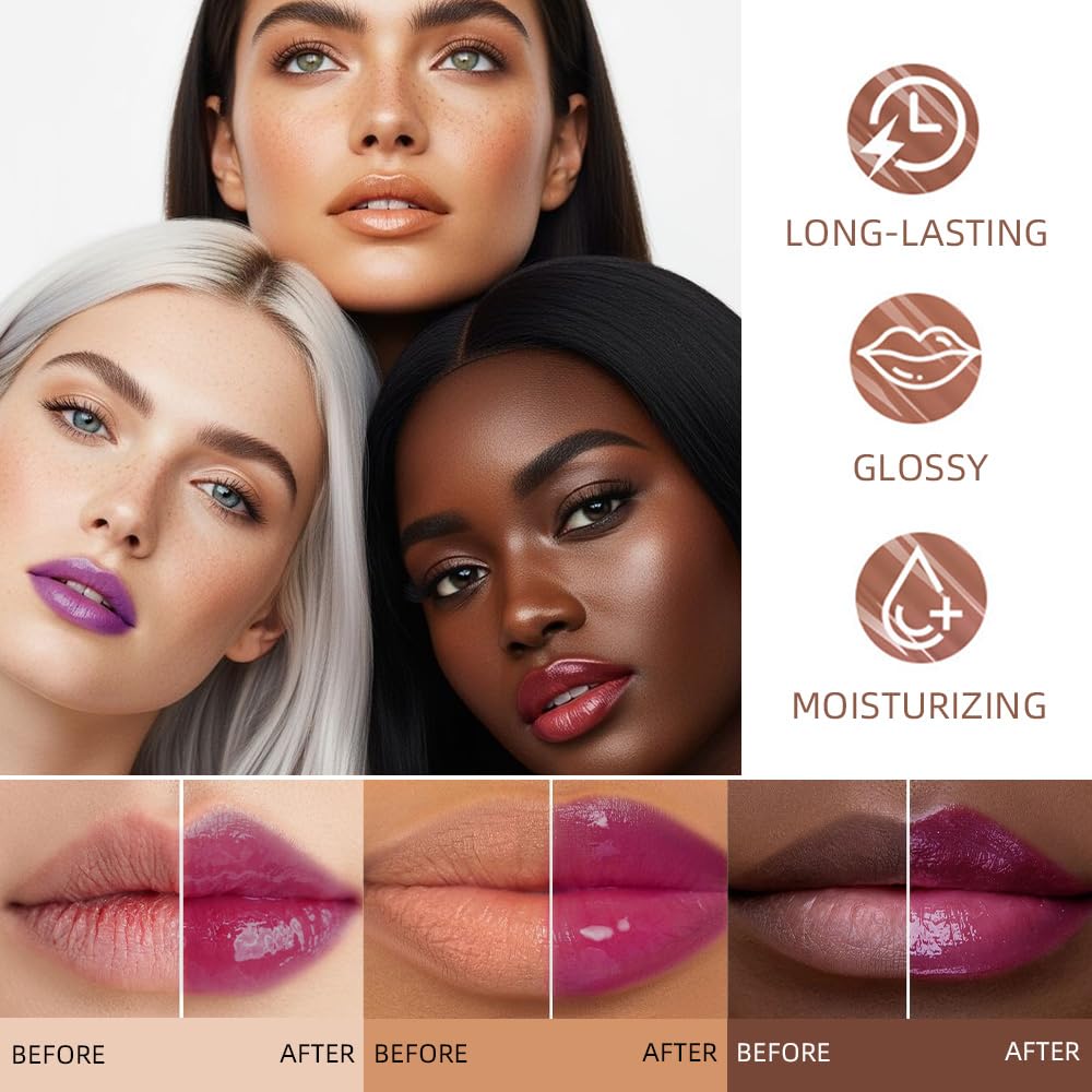 evpct Nourishing Moisturizing Tinted Lip Balm for A Sheer Tint of Color, Softens Smooths Hydrates Moisturizes Lightweight, Lip Care Gloss Plumper Stain for Women Dry & Chapped Lips, 02# CHERRIES