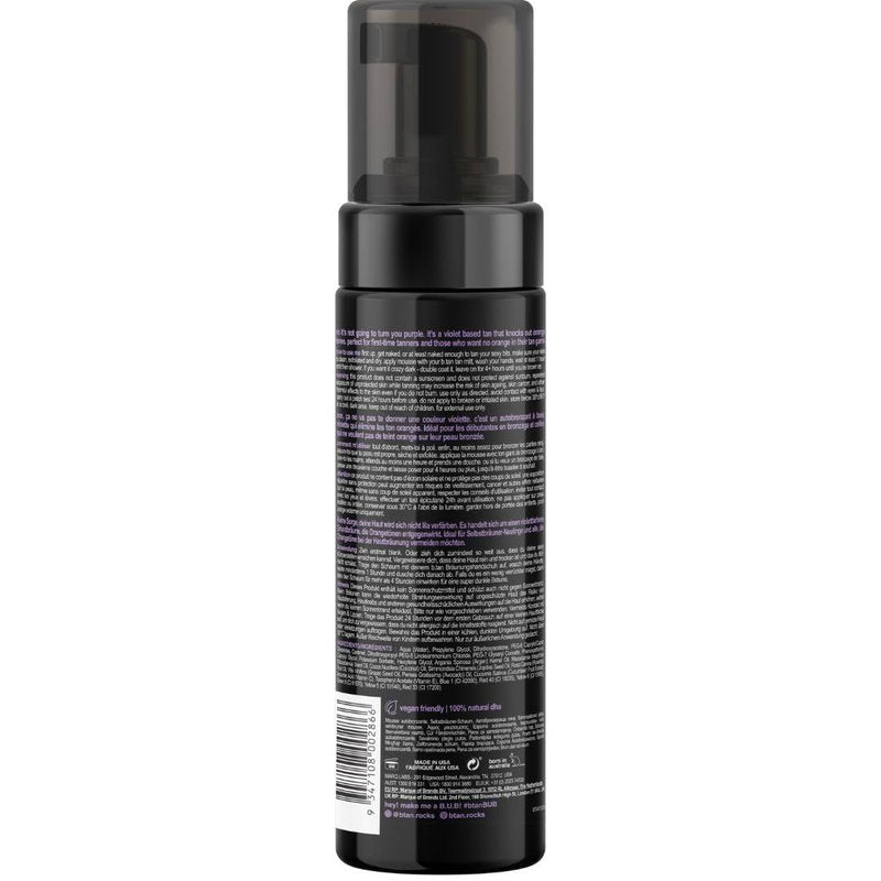 b.tan Large Violet Base Self Tanner Mousse | A Little Extra Love At First Tan - 1 Hour Express Sunless Tanning Foam, Cancels Orange Tones, Dark Bronze Glow, No Fake Tan Smell, Face & Body, 10.1 Fl Oz