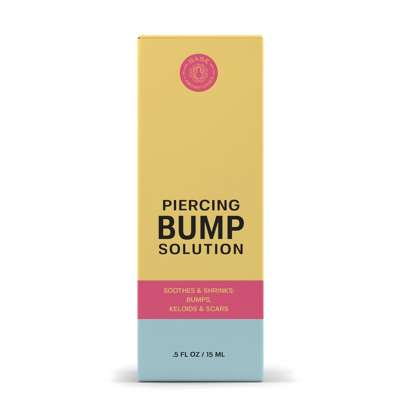 BASE LABORATORIES Piercing Bump & Keloid Bump Removal Solution | Soothing Piercing Aftercare | Bump Keloid Scar Removal | Ear & Nose Piercing Cleaner for Keloid Bumps | Piercing Aftercare Oil | 2PK