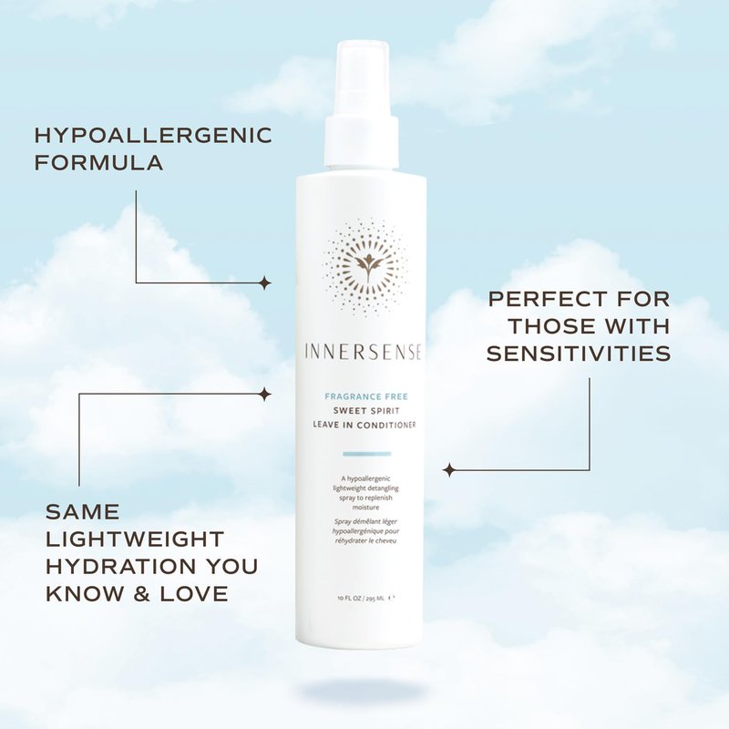 Innersense Organic Beauty - Fragrance-Free Sweet Spirit Leave-in Conditioner | Detangling, Hydrating, Smoothing | Non-Toxic, Cruelty-Free, Clean Haircare (10 fl oz)