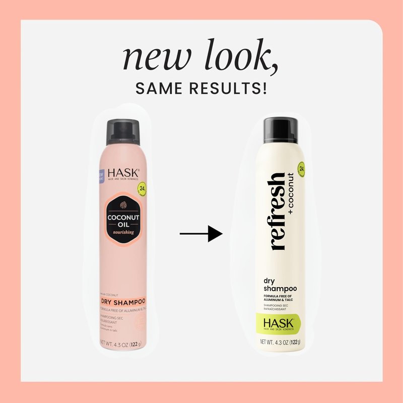HASK Coconut Oil Nourishing Dry Shampoo – Absorbs Oil, Adds Volume & Light Texture, Nourishes Hair, No Sulfates or Parabens, Cruelty-Free – 8.1oz