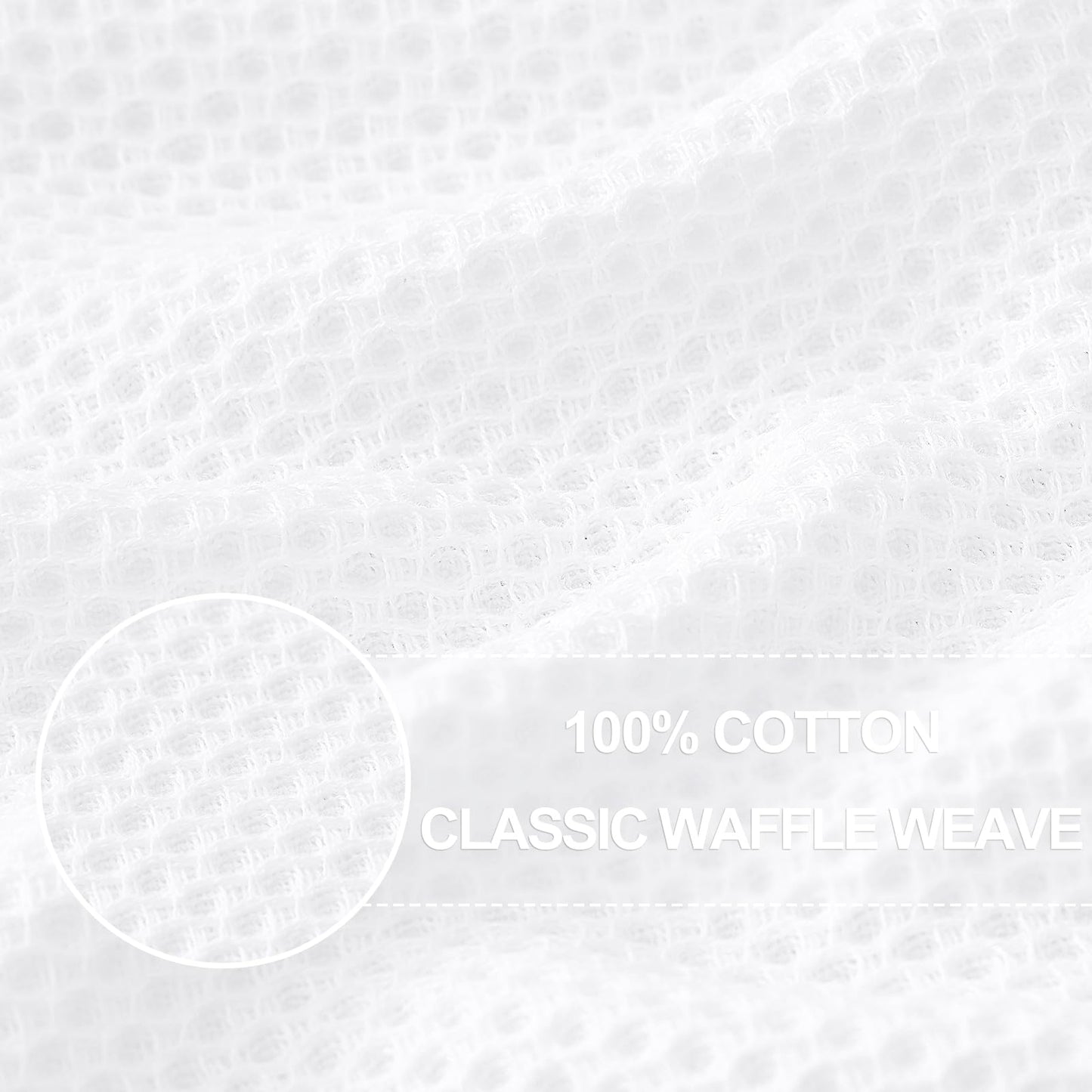 Homaxy 100% Cotton Waffle Weave Kitchen Dish Cloths, Ultra Soft Absorbent Quick Drying Dish Towels, 12 x 12 Inches, 6-Pack, White