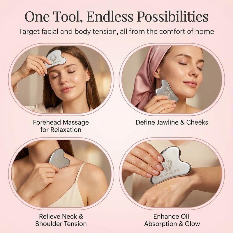 Skiennix Lymphatic Contour Face Brush - Sculpting Gua Sha Tool for Anti-Puffiness & Skin Glow | Detox & Lift