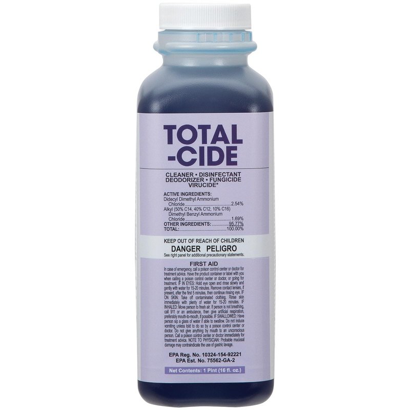 ForPro Total-Cide Disinfectant Solution, 2X Concentrated Formula, Hospital Grade Sanitizer & All Purpose Cleaner, 16 Fl Oz