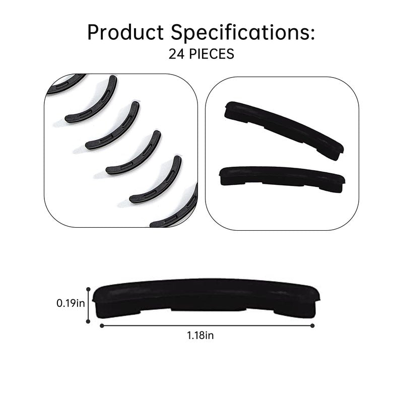 Eyelash Curler Refills Compatible with e.l.f.,Eyelash Curler Pads 24PCS,Silicone Lash Curler Refill Pads Compatible with e.l.f. (Black)