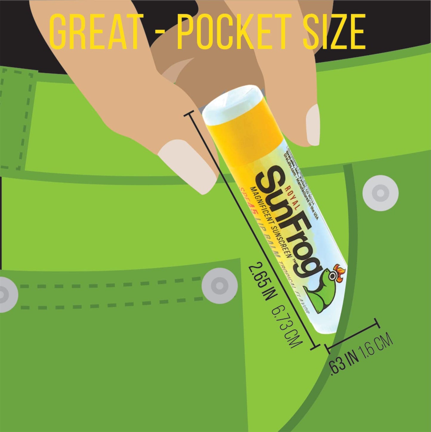 Royal SunFrog | 2-Pack Tropical Lip Balm with SPF 45 Sun Protection | Protects, Soothes, and Moisturizes with Vitamin E and Sunscreen (0.15oz/4.25g Per Stick)