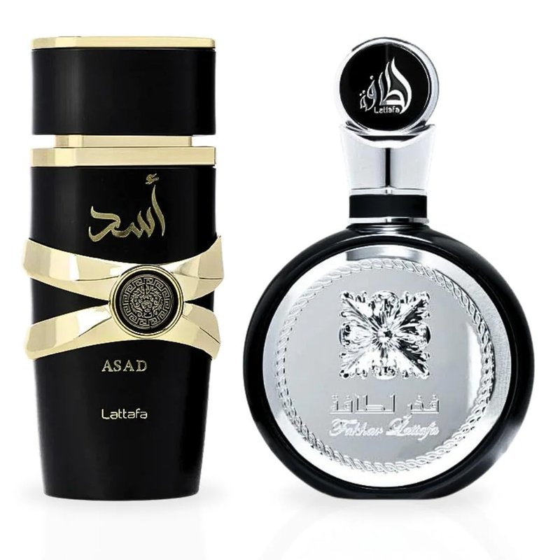 Lattafa Asad & Fakhar For Men Eau De Parfum 100ml Each (3.4 oz) | Long-Lasting Masculine Fragrance Set | Powerful Spicy, Woody, and Fresh Scents