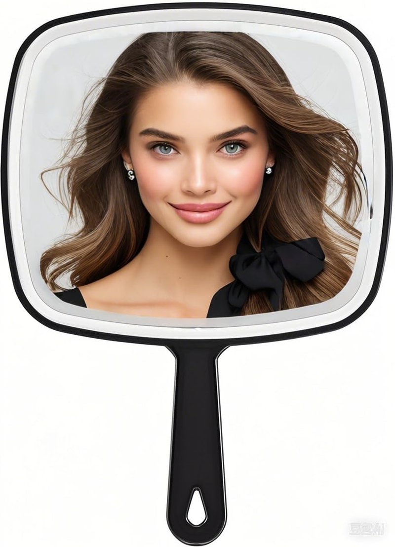 Handheld Mirror - Multi-Purpose Distortion-Free Reflection | Square Black 31x23cm for Salon & Hairdressing