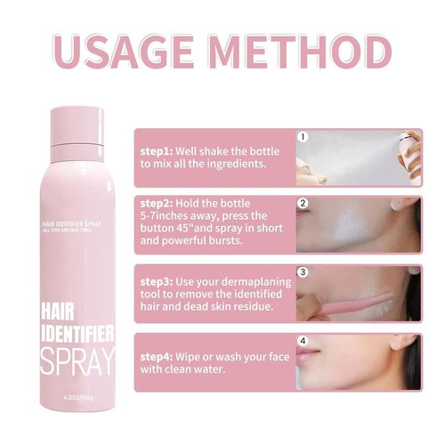 Hair Identifier Spray for Face Shaving，face hair identifier spray，Moisturizing And Skin Care Set Spray，suitable for all skin types (1 set)