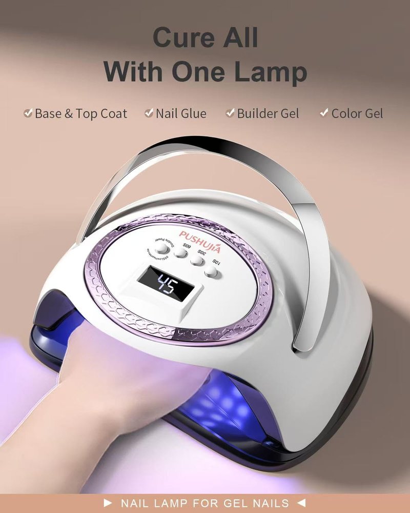 Professional UV LED Nail Lamp, 66 LEDs Nail Dryer with Smart Sensor, Digital Display & 4 Timers, Fast Curing for Gel Polish, Rhinestone Glue, Solid & Liner Gel, for Home & Salon Use