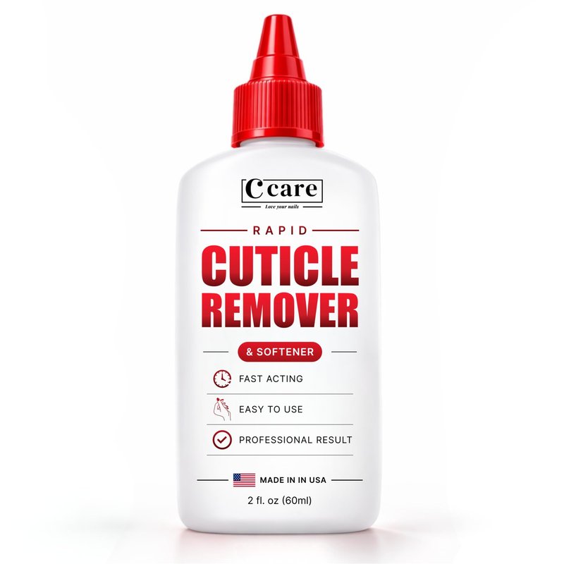C CARE Rapid Cuticle Remover 2oz – Instant Professional Cuticle Remover Gel, Infused with Aloe Vera, Sweet Almond Oil & Glycerin, Softens & Removes Dead Skin, Gentle Fragrance-Free Nail Treatment