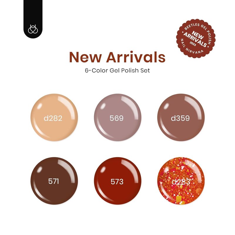 Beetles Gel Nail Polish Set | 6 Natural Shades for All Skin Tones - Soak Off UV Manicure Collection