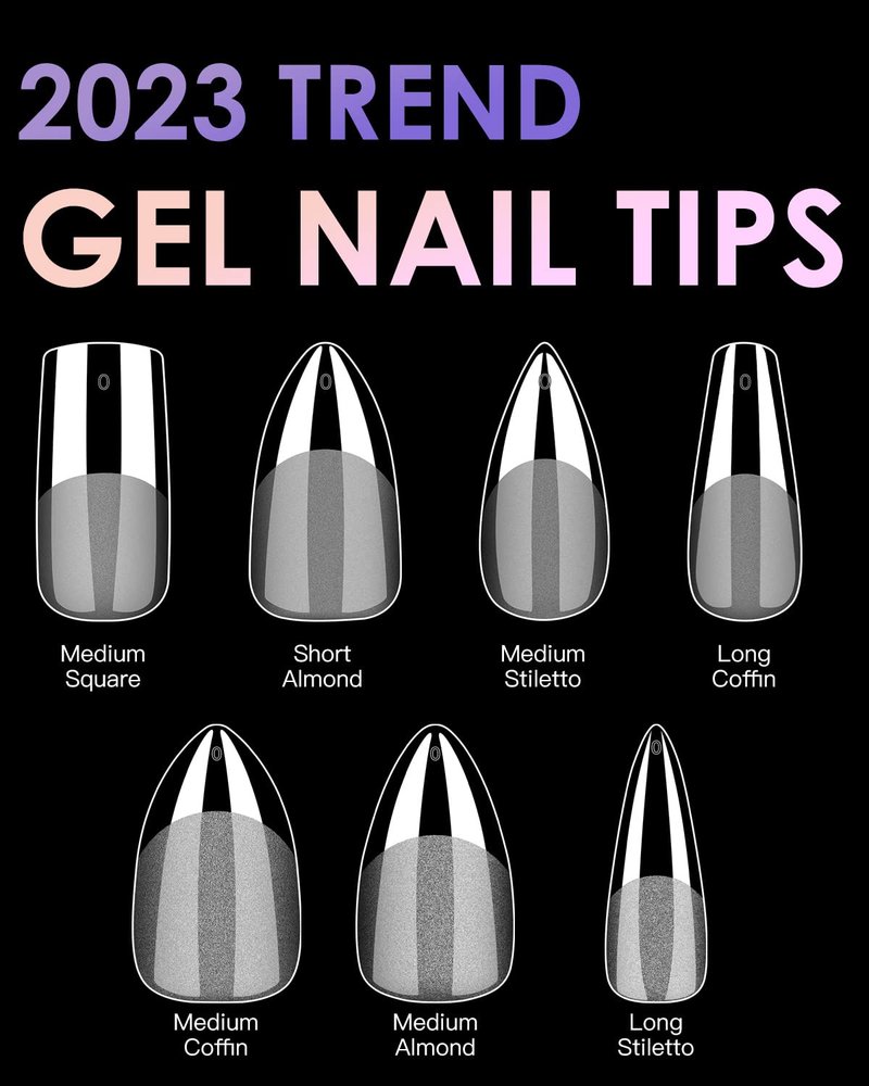 BORNBYME Soft Gel Nail Tips - Medium Stiletto, 120PCS Full Cover Half Matte Extensions